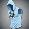 Men's Street-Style Printed Sleeveless Hooded Tank Top by Inlyline