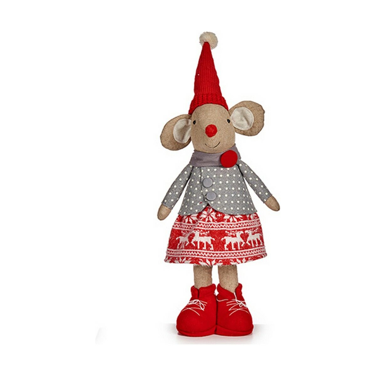 Christmas bauble Krist+ White Red Grey Cream Mouse Christmas 48 cm 16 x 60 x 20 cm