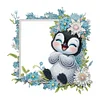 (US Only)Acrylic Special Shape Flower and Penguin Diamond Painting Picture Frame
