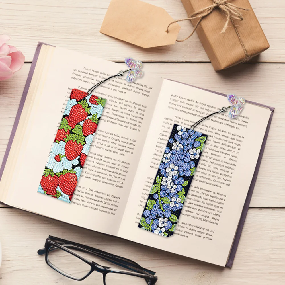 4Pcs Special Shaped Fruit 5D DIY Diamond Painting Book Mark Kit for Beginners