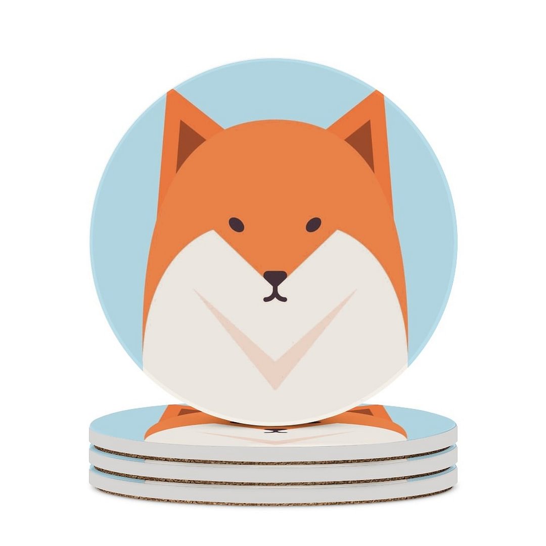 Cute Fox Avatar Ceramic Coasters