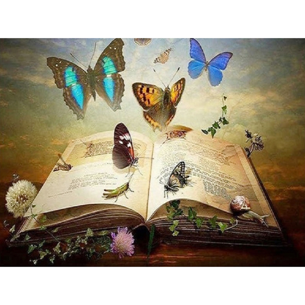 

Butterflies in Book - Round Drill Diamond Painting - 40*30CM, 501 Original