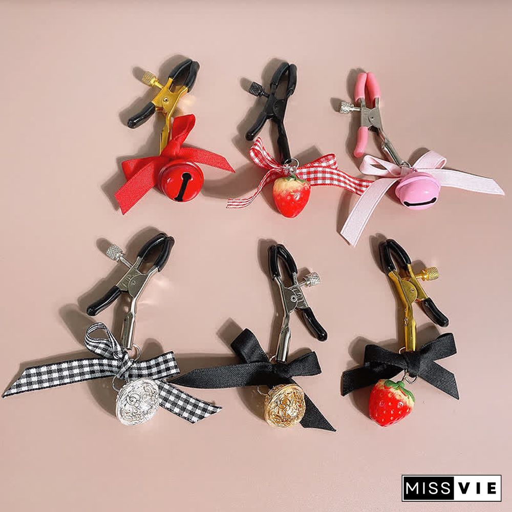 Bowknot Bell Strawberry Nipple Clamps SM Accessories