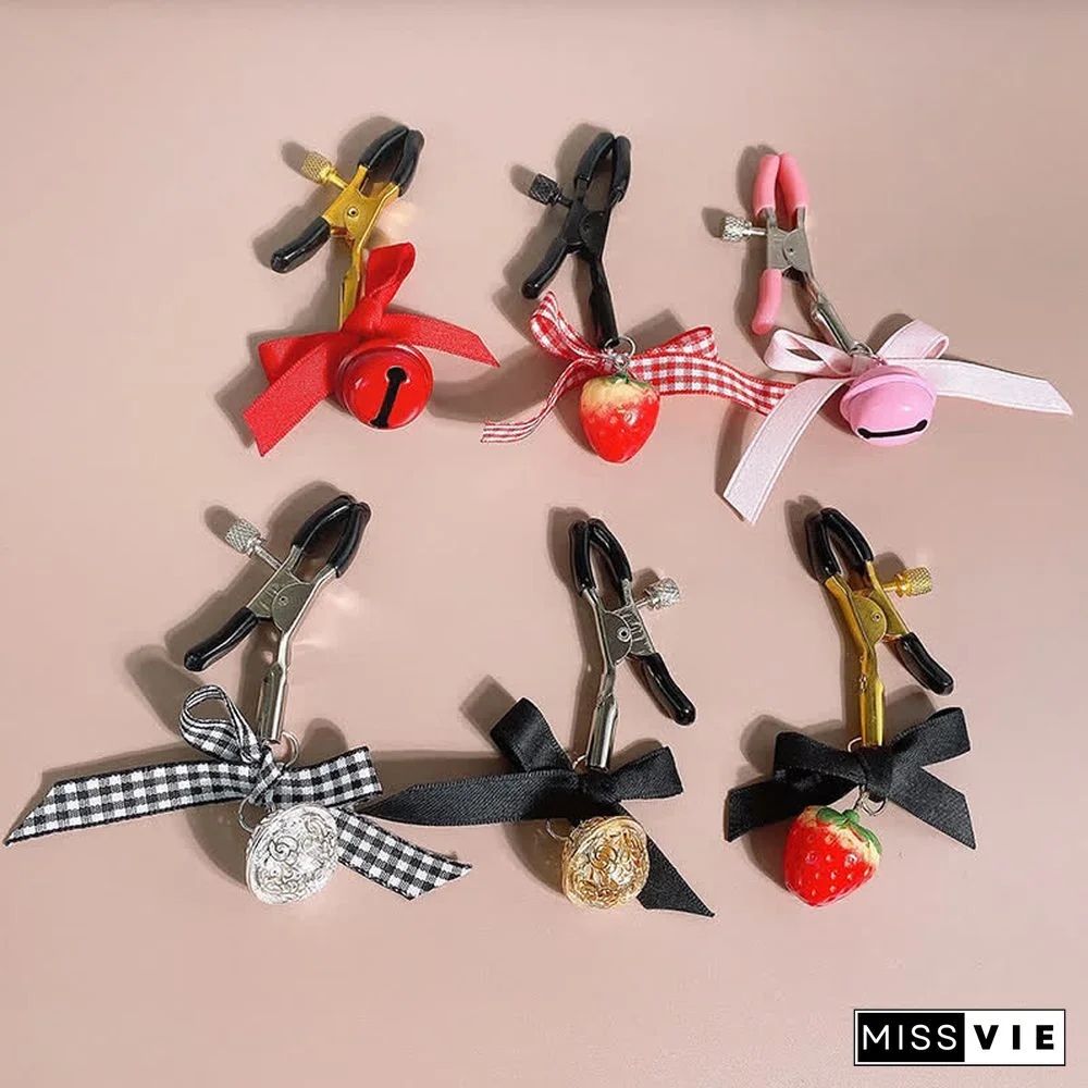 Bowknot Bell Strawberry Nipple Clamps SM Accessories