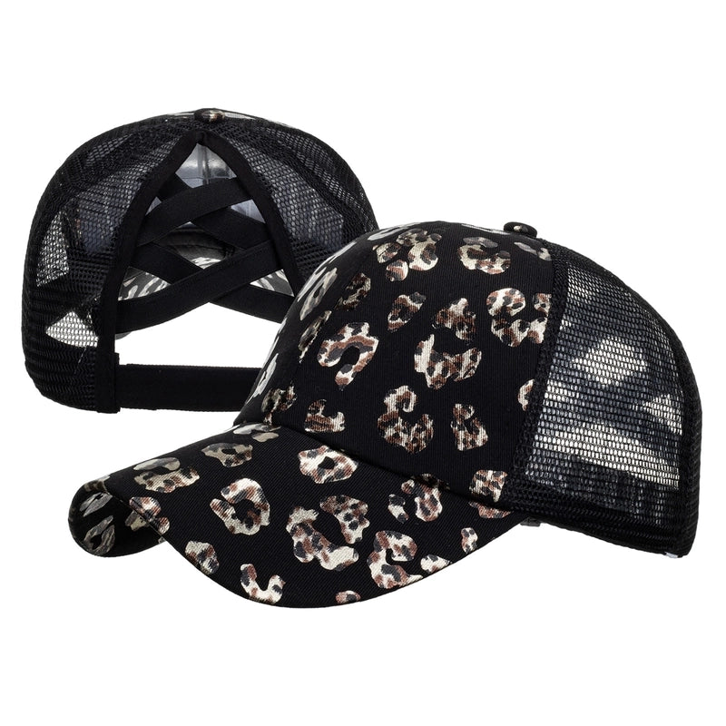 Women’s Fashion Color Block Flower Leopard Baseball Cap