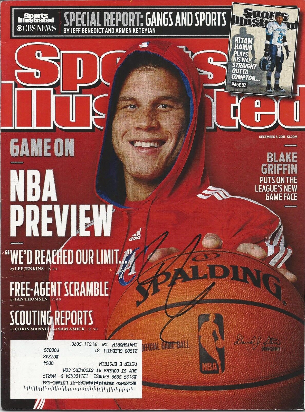 **GFA Sports Illustrated *BLAKE GRIFFIN* Signed SI Magazine AD3 COA**