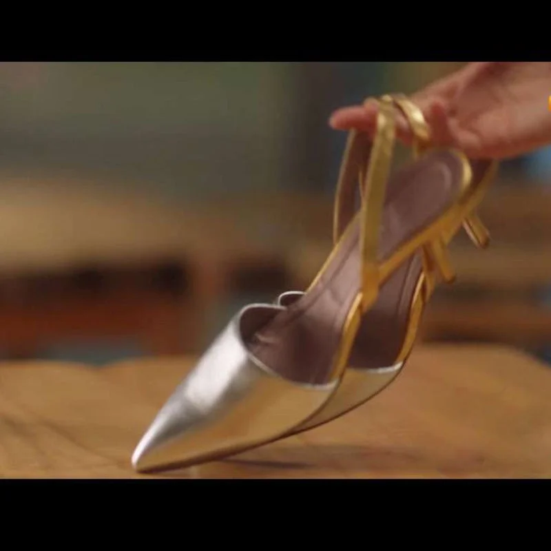 Pointy Temperament High Heels Silver Sexy Stiletto Heels