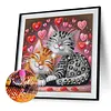 Zwei Katzen, speziell geformte 5D-DIY-Teilbohrer, Diamant-Malkits f&uuml;r Erwachsene, Anf&auml;nger, Wohnheimdekoration, Diamanten-Punkte, Edelstein-Kunstkits 