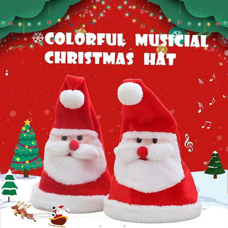 Christmas Colorful Glowing Musicial Santa hat