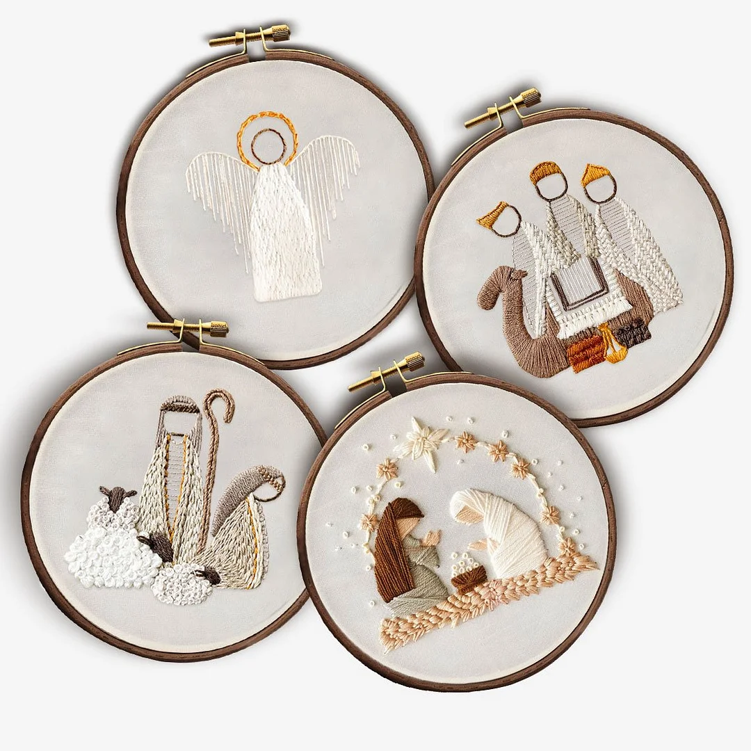 🌲Early Christmas Special 49% OFF❤️-Limited time offer-Nativity Scene Embroidery Kit-Set of 5