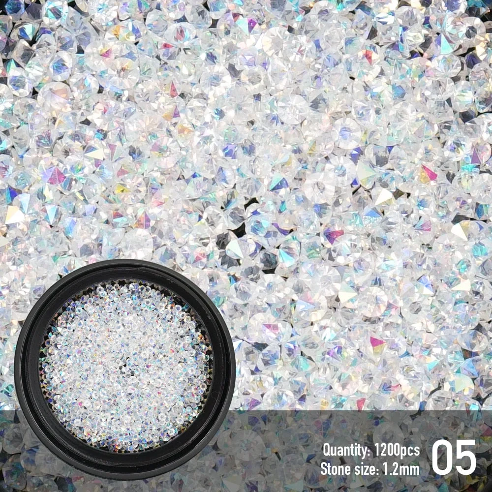 Pixie stone 1.2mm/1200pcs Nail Chain/50cm Nail art Crystal stone Mini Glass Micro crystal Rhinestone Decoration