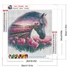 Pferd und Tulpe - Rundbohrer Diamantmalerei - 30*30cm