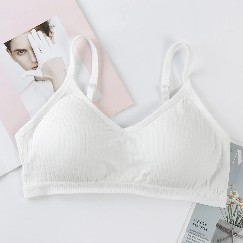 Summer Girls Tank Crop Top Seamless Sexy Tube Tops Padded Bra Female Spring Sports Underwear Bralette Soft Wireless Brassiere