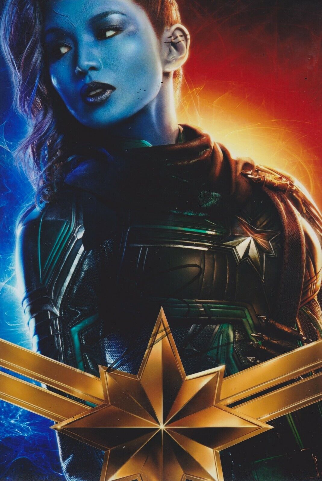 Gemma Chan Signed Captain Marvel 12x8 Photo Poster painting AFTAL