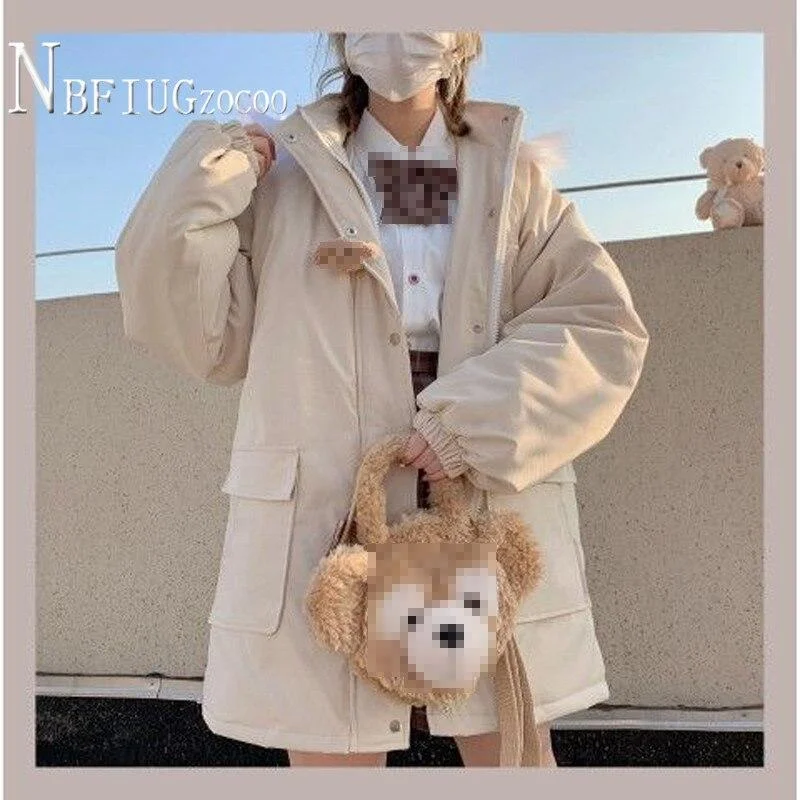 2020 Winter New Preppy Style Loose Women Parkas Fashion Kawaii Female Coat
