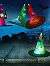 Halloween LED Luminous Witch Hat Kids Costume Hanging Glowing Cap Decor