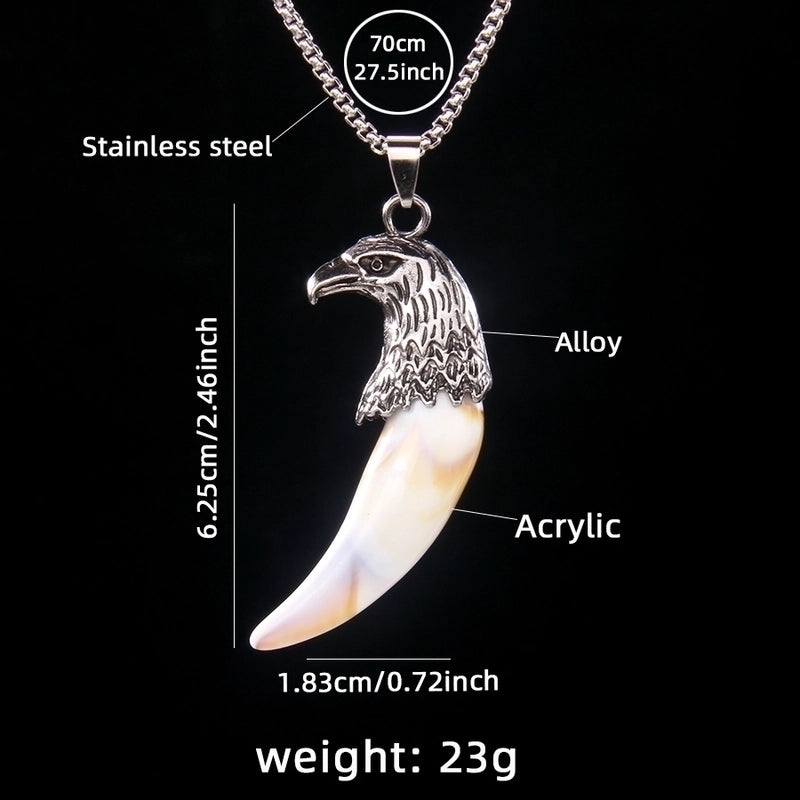 Retro Commute Acrylic Wolf Tooth 201 Stainless Steel Arylic Zinc Alloy Inlay Acrylic Men's Sweater Chain