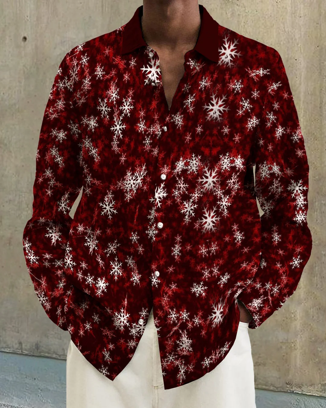 Men's cotton&linen long-sleeved fashion casual shirt 5b78