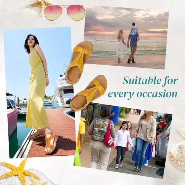 🔥Last Day Promotion 50% OFF - Comfortable Women's Velcro Wedge Orthopedic Sandals