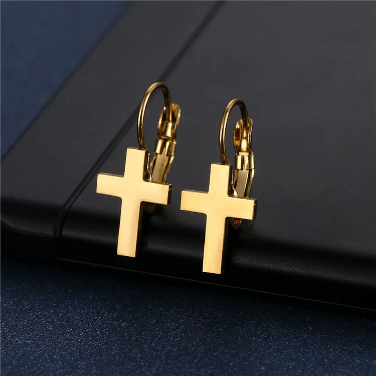 Cross Earrings in Gold Color Simply Fashion Gifts For Her