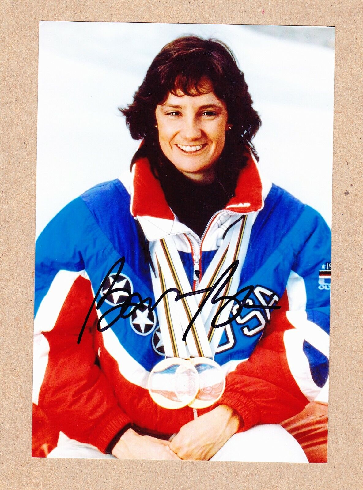 Bonnie Blair signed 4x6 inch color Photo Poster painting-Olympic Speed Skating 5 Gold Medals