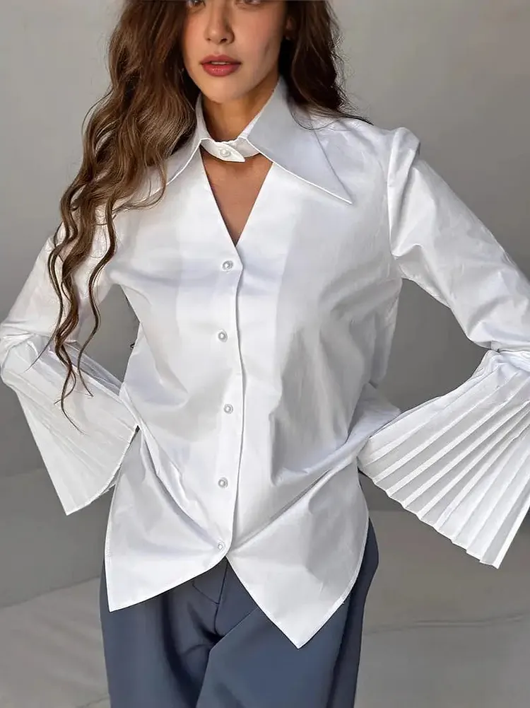 Single Breasted Ruffles Full Sleeve Blouse