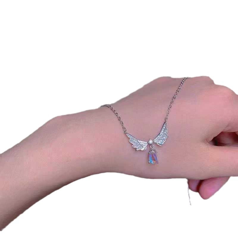 Angel Wings Teardrop Necklace