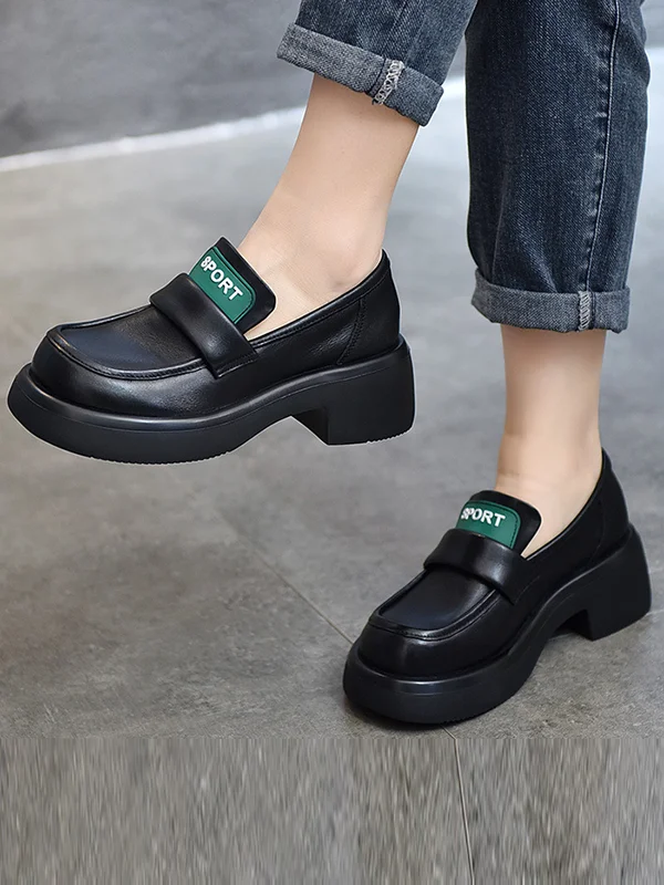 Contrast Color Vintage Platform Shoes