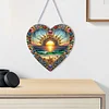 (US Only)Sunrise 2D Flat DIY Diamond Art Suncatcher Diamond Art Pendant for Home Decor