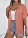 Vibrant Solid Color Open Front Cardigan - Soft, Versatile, Short Sleeve, Perfect for Spring & Summer - Women's Essential Clothing for Everyday Wear