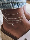 Bohemian Moon Beads Four-pieces Footchain Accessories
