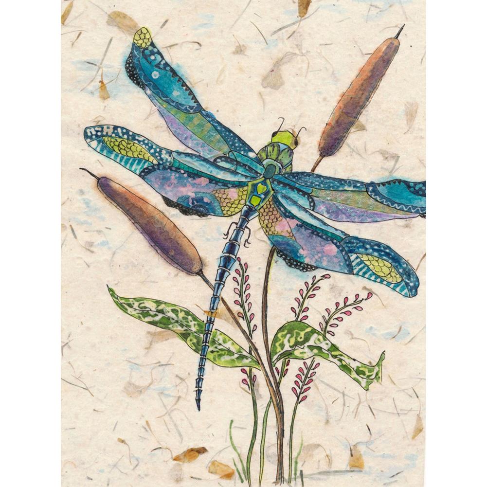 

(Multi-Size) Dragonfly on Plant - Round/Square Drill Diamond Painting - 30*40CM, Square diamond 30*40cm, 501 Original