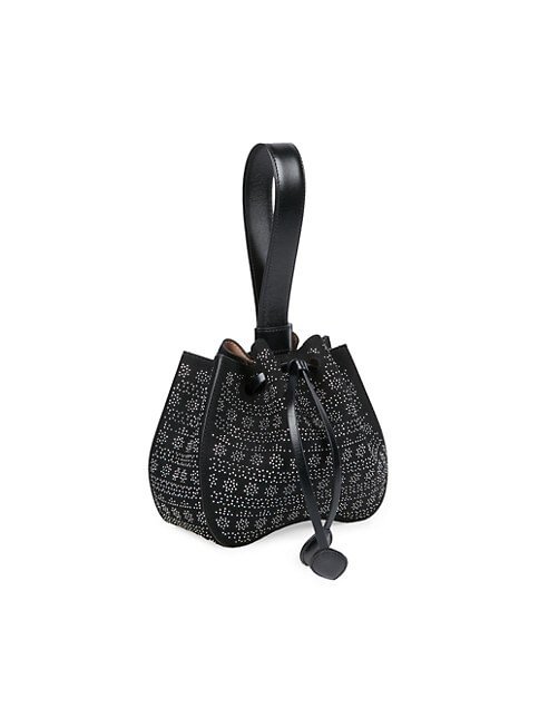 Ala&iuml;a Small Rose-Marie Studded Suede Bracelet Bag 5 out of 5 Customer Rating