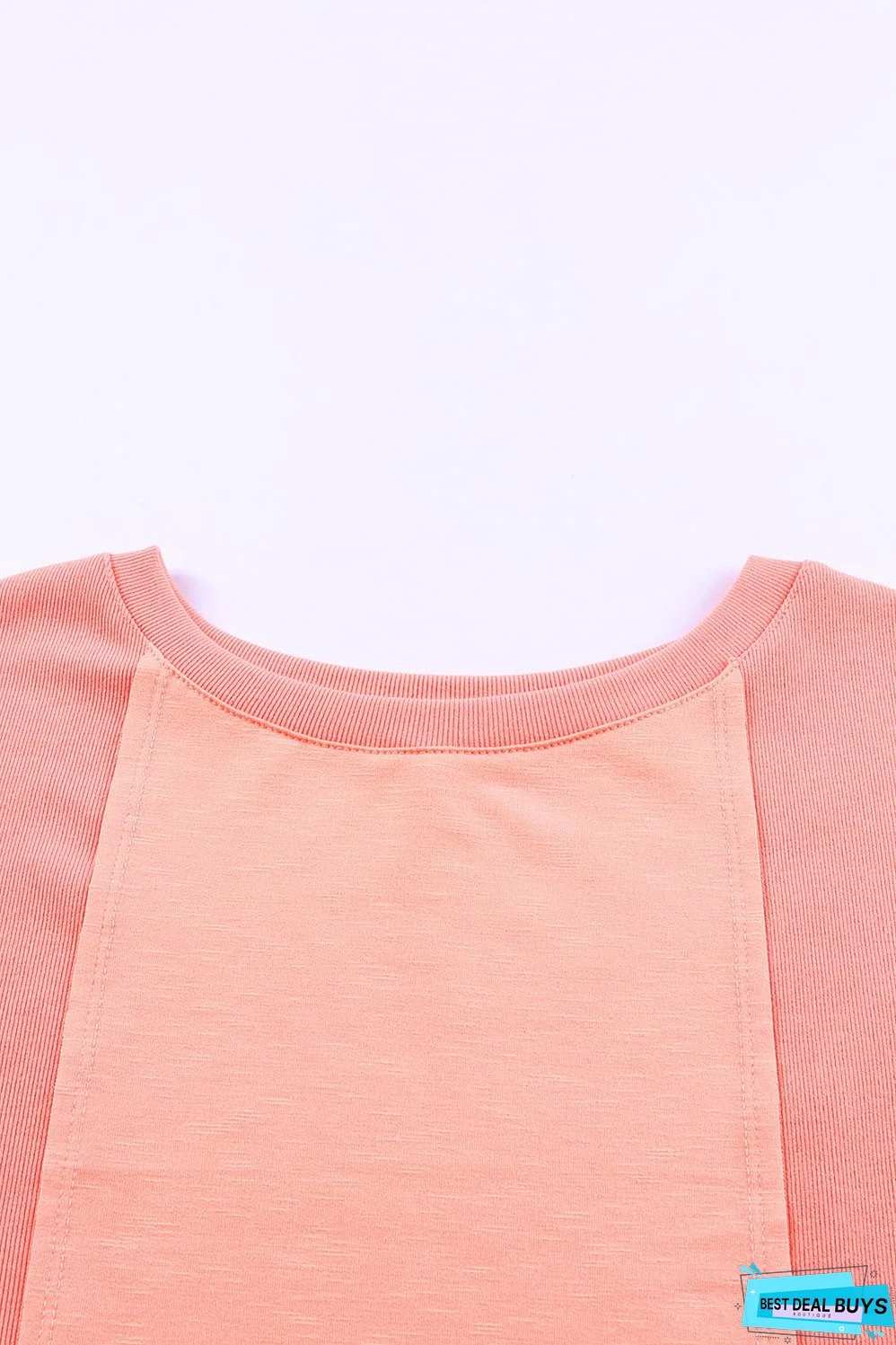 Solid Patchwork Long Sleeve Top