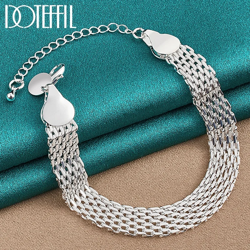925 Sterling Silver 10mm Weave Bracelet Chain For Women Man Jewelry