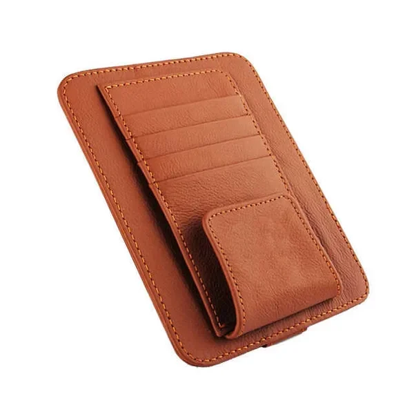 New Car Organizer Sunglasses Pen Clip PU Leather Case for Card Holder Sun Visor Storage Car-Styling