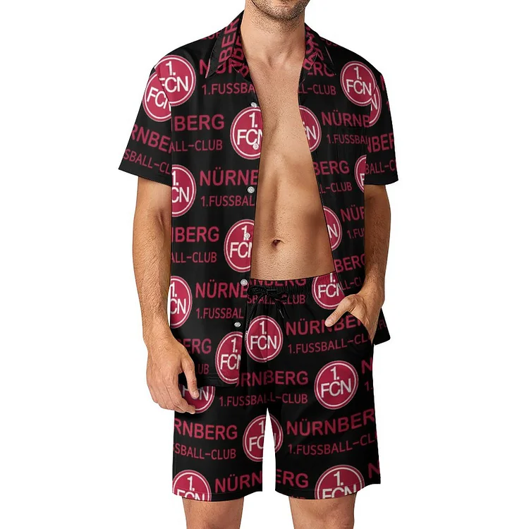 FC Nürnberg Lässiges Strandbekleidungsset Kurzärmeliges Hemd Plus Strandhose