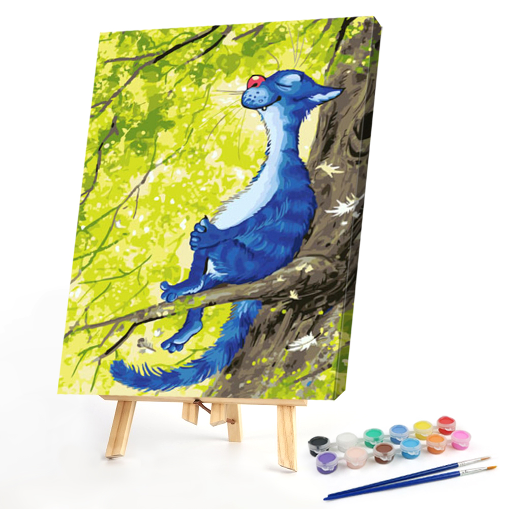 

40*50CM - Paint By Numbers - Blue Cat, 501 Original