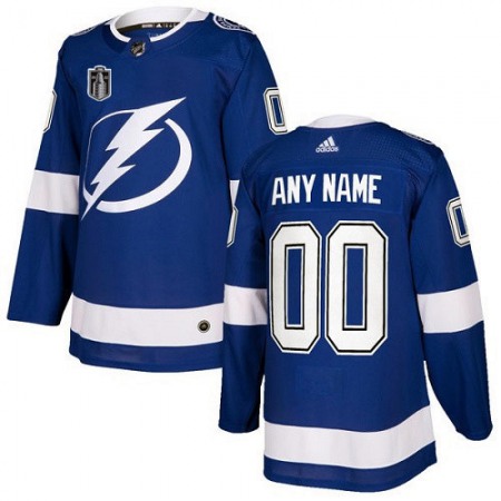 Men's Tampa Bay Lightning Active Player Custom 2022 Blue Stanley Cup Final Patch Stitched Jersey WONC