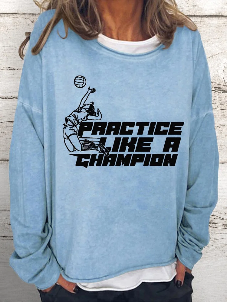 Practice Like A Champion Women Loose Sweatshirt-Annaletters
