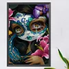 >SALE<5D DIY Full Round Drill Partial AB Diamond Painting Devil Mask Doll Decor45x65cm