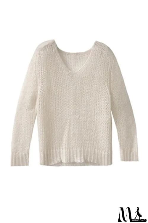 MidiSono - Thin V Neck Sweater