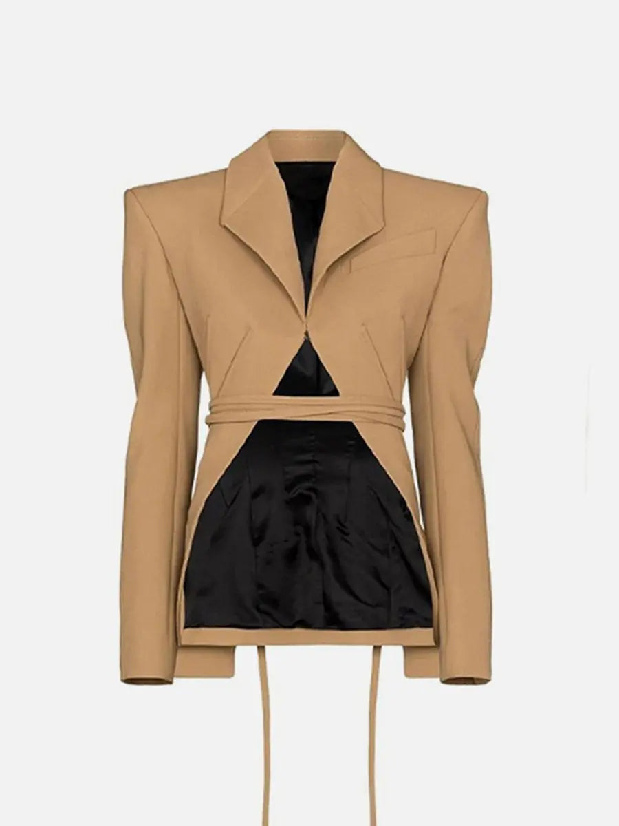Turndown Collar Long Sleeve Tape Suit