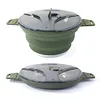 Foldable Portable Camping Cooker Pot Silicone Outdoor Kettle Cookware Tableware