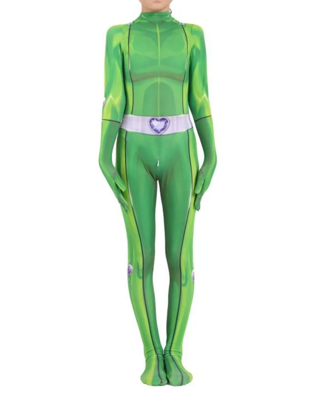 Mayoulove Girls Totally Spies Sam Zentai Suit Kids Cosplay Halloween Costume-Mayoulove