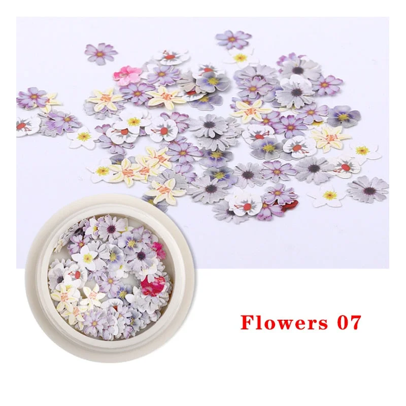 Spring Summer Flower Nail Decoration Wood Pulp Paper Mini Daisy Simulation Flower Butterfly Fashion DIY Nail Art Design Charm