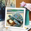5D DIY Partial Special Shaped Drill Diamond Painting Sea Turtles Art With Frame Kit 17.2x17.2cm