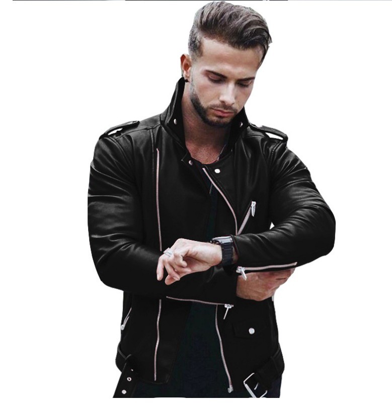 men's Leather Plus Size Fashion Slim Leather Jacket
