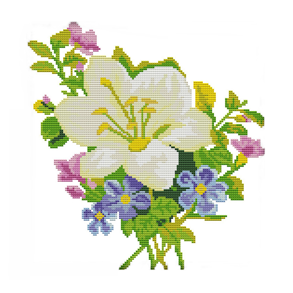 

31*32CN - 14CT Stamped Cross Stitch-Flowers Series, 501 Original