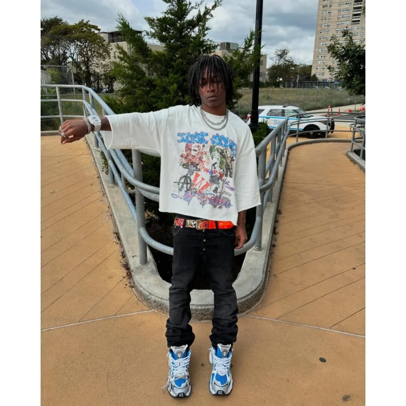 Aonga Y2K Streetwear Letter Personalized Print Design Oversized T-Shirts Men 2025 Cotton Fashion Aesthetic Popular Sports Casual Tops aonga